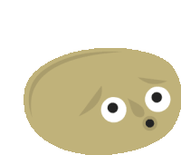 a cartoon illustration of a potato with a surprised face