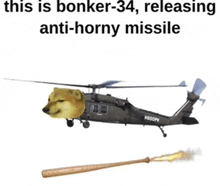 a picture of a helicopter with a dog head on the front