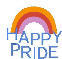 a picture of a rainbow with the words happy pride below it