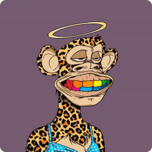 a cartoon of a monkey with a halo on his head and a leopard print bodysuit .