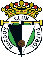 a logo for the club burgos futbol with a crown on top