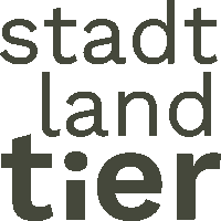 a logo that says stadt land tier in black on a white background