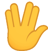 a yellow hand with four fingers is shown with a white background