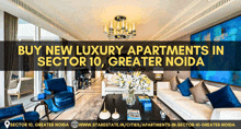 an advertisement for new luxury apartments in sector 10 in greater noida