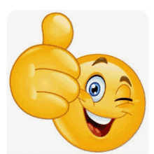 a yellow smiley face is giving a thumbs up sign .