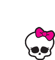 a monster high skull with a pink bow