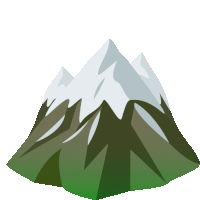 a cartoon drawing of a mountain with snow on the peaks