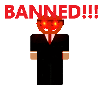 a man in a suit and tie has a heart in his eyes and the word banned is above him