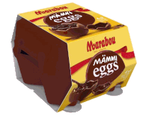 a box of moarabou mammi eggs with a red ribbon