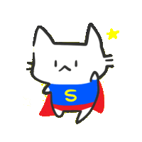 a drawing of a cat wearing a superhero cape