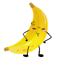 a cartoon of a banana with arms and legs