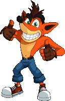 crash bandicoot from the video game crash bandicoot giving a thumbs up