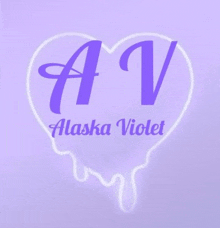 a purple heart with the letter a and v inside of it