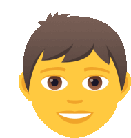 a cartoon illustration of a boy 's face with a smile on it