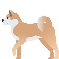 an illustration of a brown and white dog with a white background