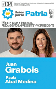 juan grabois and paula abal medina are the candidates for union por la patria