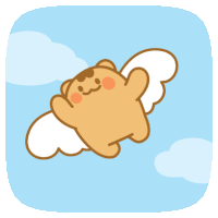 a cartoon of a bear with wings flying through the air