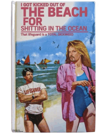 a book titled i got kicked out of the beach for shitting in the ocean that lifeguard is a total dickweed