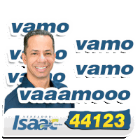 a sticker for a man named isaac martins with the number 44123