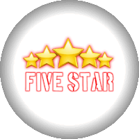 a white circle with five stars and the word five star