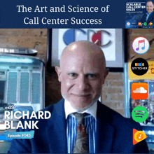 an advertisement for the art and science of call center success with richard blank