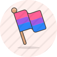 an icon of a bisexual flag on a white background