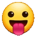 a yellow smiley face with a pink tongue sticking out of its mouth .