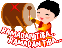 a cartoon of a girl playing a drum with the words ramadantiba