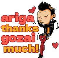 a cartoon character says ariga thanks gozai much