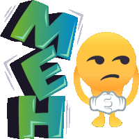 a cartoon smiley face is standing in front of a stack of letters including the letters m and h