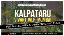 an advertisement for kalpataru vivant jvlr mumbai luxury apartments and flats