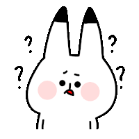 a cartoon rabbit with question marks around it