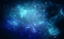 a blue galaxy with a lot of stars in it