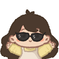 a cartoon of a girl wearing sunglasses and a yellow shirt