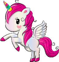 a unicorn with wings and a pink mane