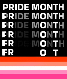 a black background with the words pride month written on it