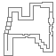 a black and white drawing of a maze with stairs going up and down .