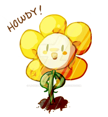 a drawing of a flower with the word howdy written above it