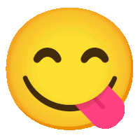 a smiley face with its tongue sticking out on a white background