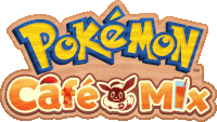 a logo for pokemon cafe & mix with a fox