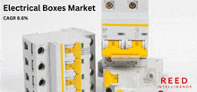 electrical boxes are displayed on a white background with the words electrical boxes market