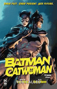 a comic book cover of batman and catwoman