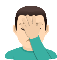 a man covering his face with his hand while wearing a green shirt