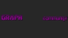 a black background with purple text that says graph community