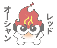 a cartoon character wearing headphones has a red flame coming out of his head