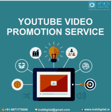 an advertisement for youtube video promotion service by indi digital