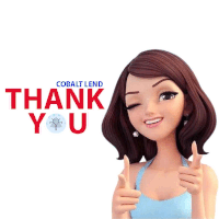 a girl is giving a thumbs up in front of a thank you sign