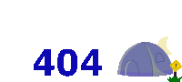 an illustration of a tent and the number 404 on a purple background