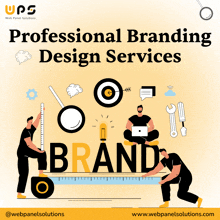 a poster for professional branding design services by ups web panel solutions