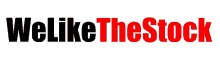 a logo for we like the stock in black and red